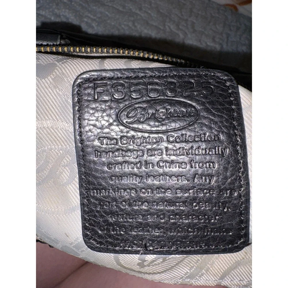 Brighton Metallic Pewter Perforated Leather Tote Crossbody Bag F356325‎